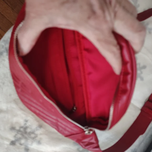 Red Quilted Women's Belt Bag Crossbody - Picture 4 of 8
